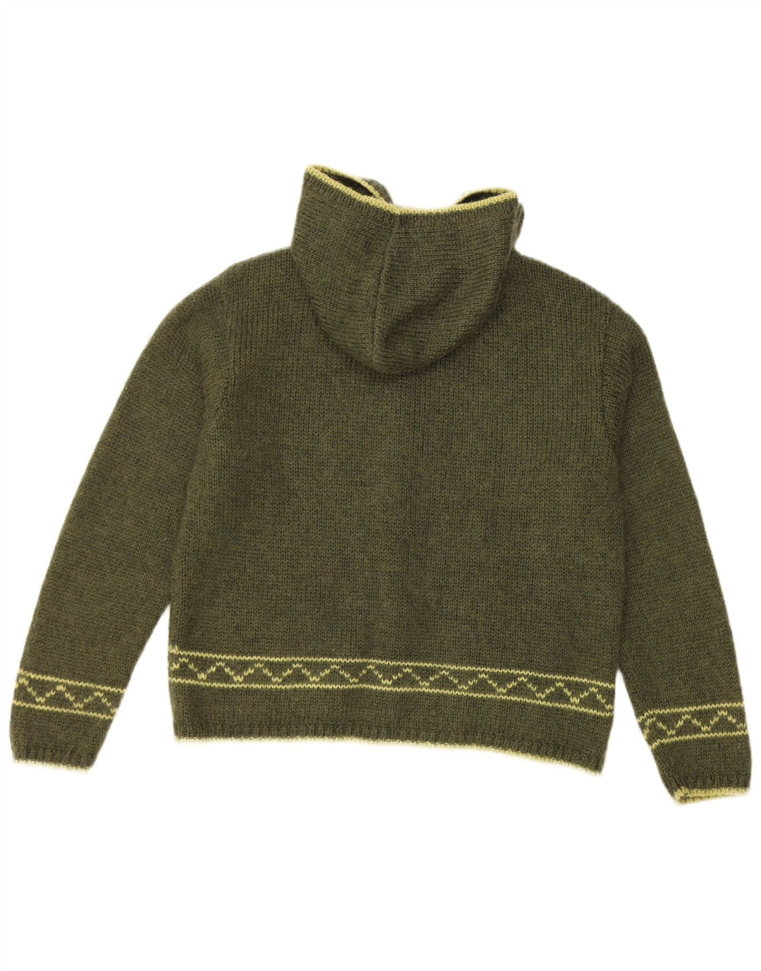ROYAL ROBBINS Cardigan à capuche pour femme UK 16 Large Vert Fair Isle