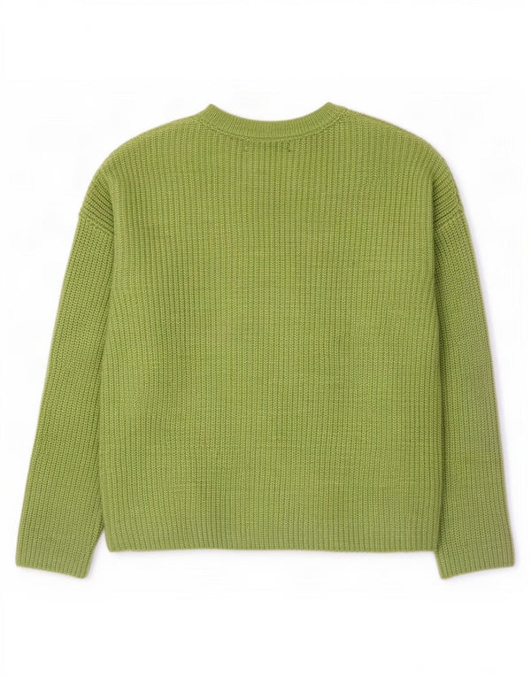 Marks & Spencer Pull col bateau pour femme UK 10 Petit Vert Polyester