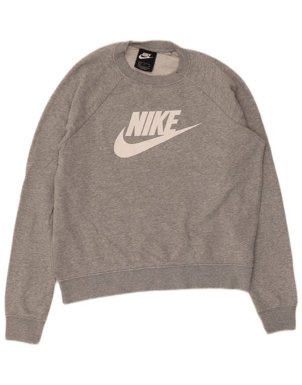 Nike Mens Graphic Sweatshirt Jumper Petit Gris Moucheté Coton
