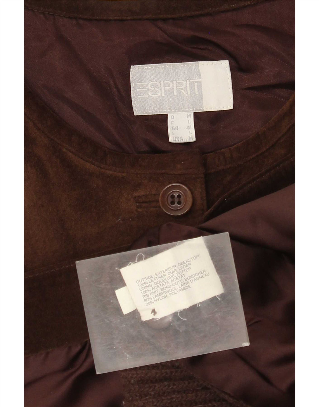 Esprit Gilet en daim pour femme UK 14 Cuir marron moyen