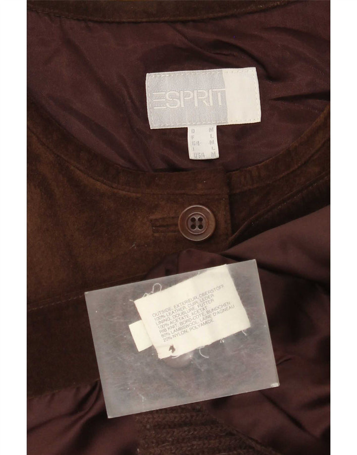 Esprit Gilet en daim pour femme UK 14 Cuir marron moyen