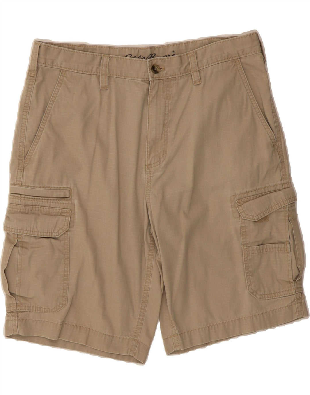 EDDIE BAUER Mens Cargo Shorts W36 Large  Beige Striped Cotton Vintage Eddie Bauer and Second-Hand Eddie Bauer from Messina Hembry 