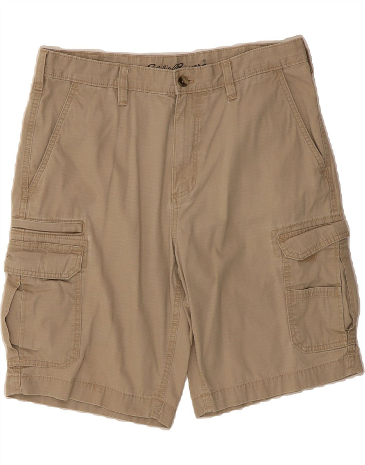 EDDIE BAUER Mens Cargo Shorts W36 Large  Beige Striped Cotton Vintage Eddie Bauer and Second-Hand Eddie Bauer from Messina Hembry 