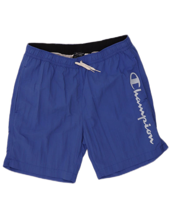 Champion Short de Bain Graphique Garçon 15-16 Ans 2XL Bleu Polyamide