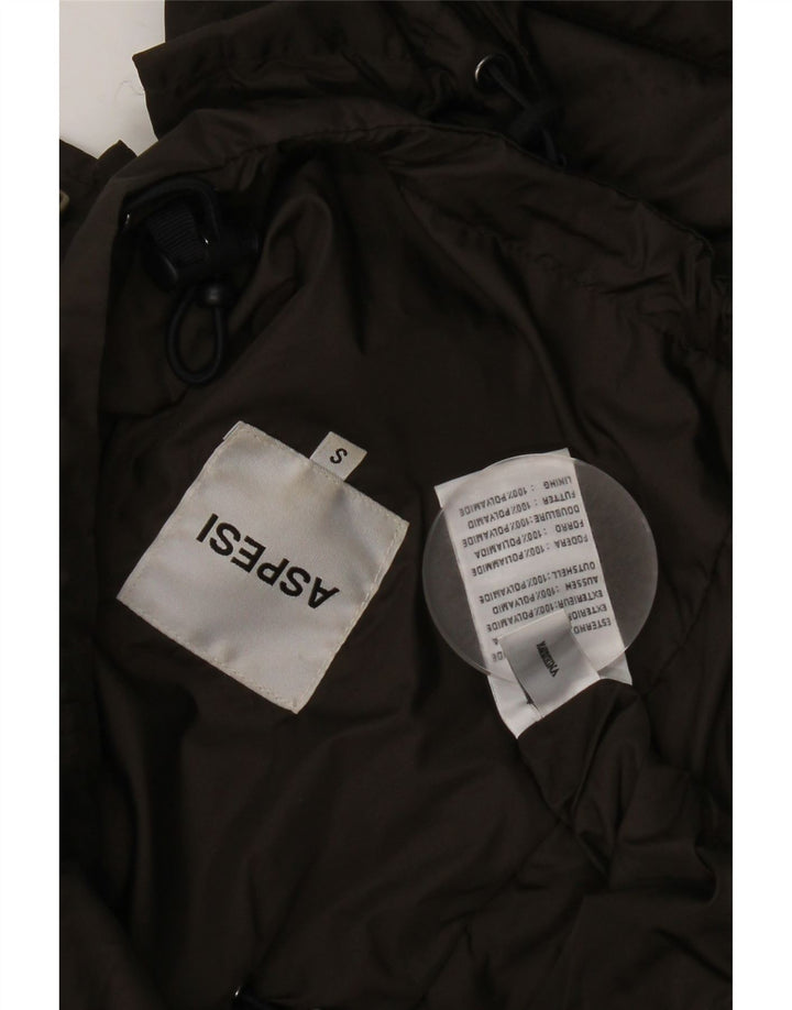 Aspesi Veste utilitaire à capuche pour homme UK 36 Small Kaki Polyamide