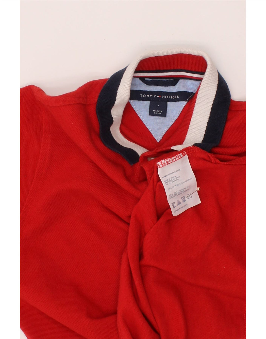 TOMMY HILFIGER Polo Graphique Garçon 6-7 ans Rouge Coton