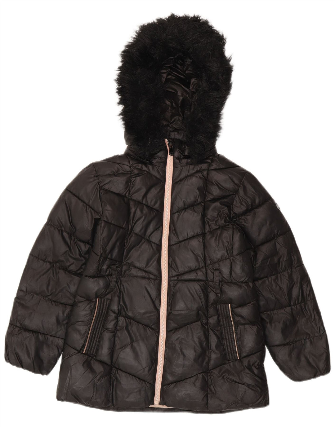 MICHAEL KORS Veste matelassée à capuche pour fille 7-8 ans Noir Polyester