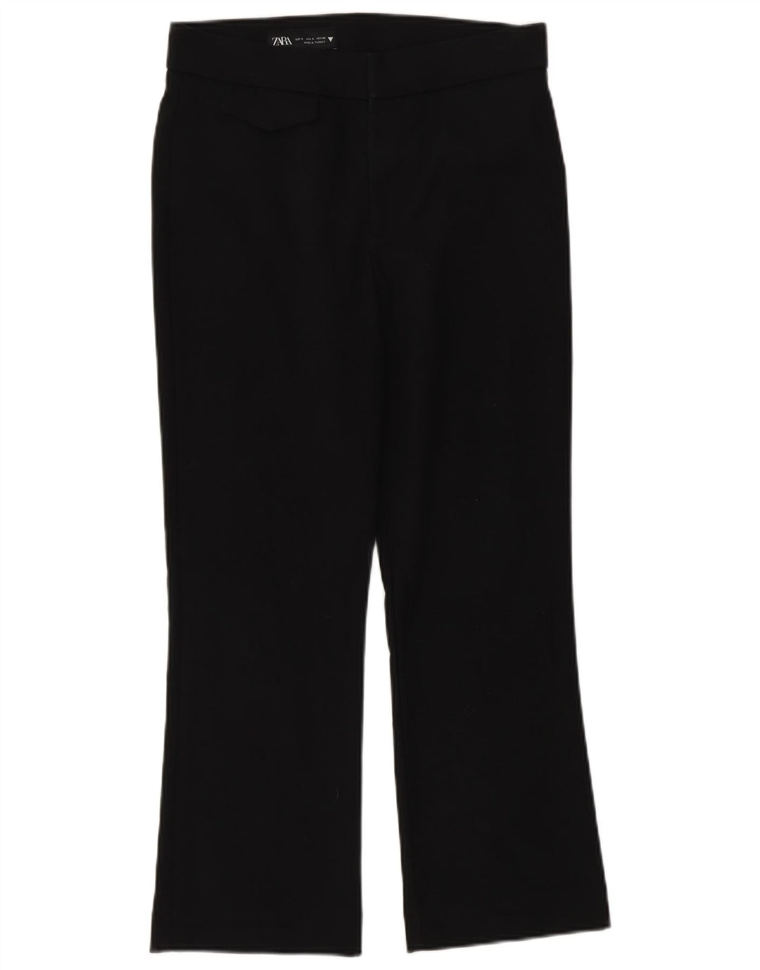 Pantalon de costume bootcut femme Zara UK 10 petit coton noir