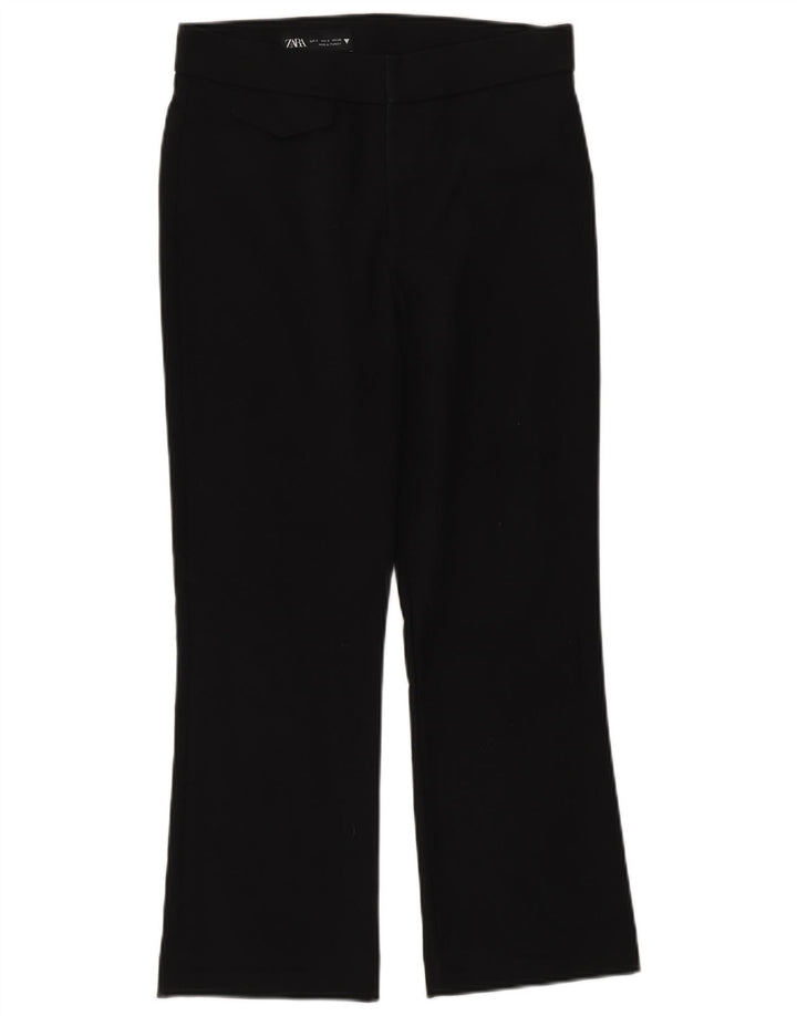 Pantalon de costume bootcut femme Zara UK 10 petit coton noir