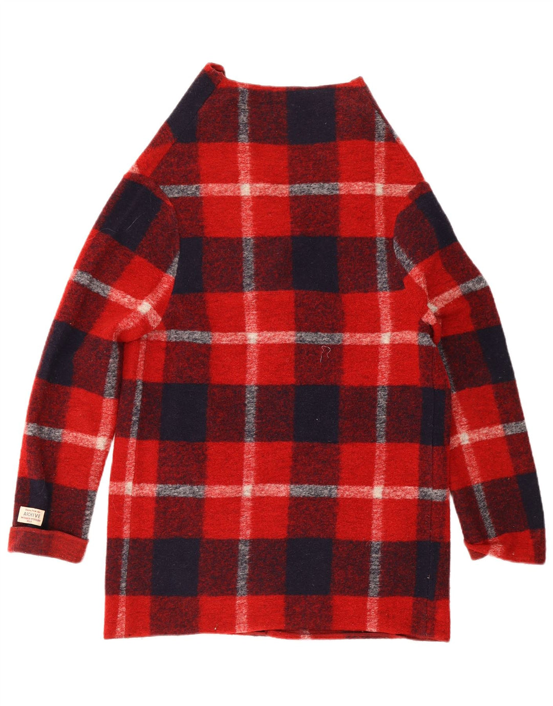 Woolrich Cardigan long pour femme en laine à carreaux rouges UK 10