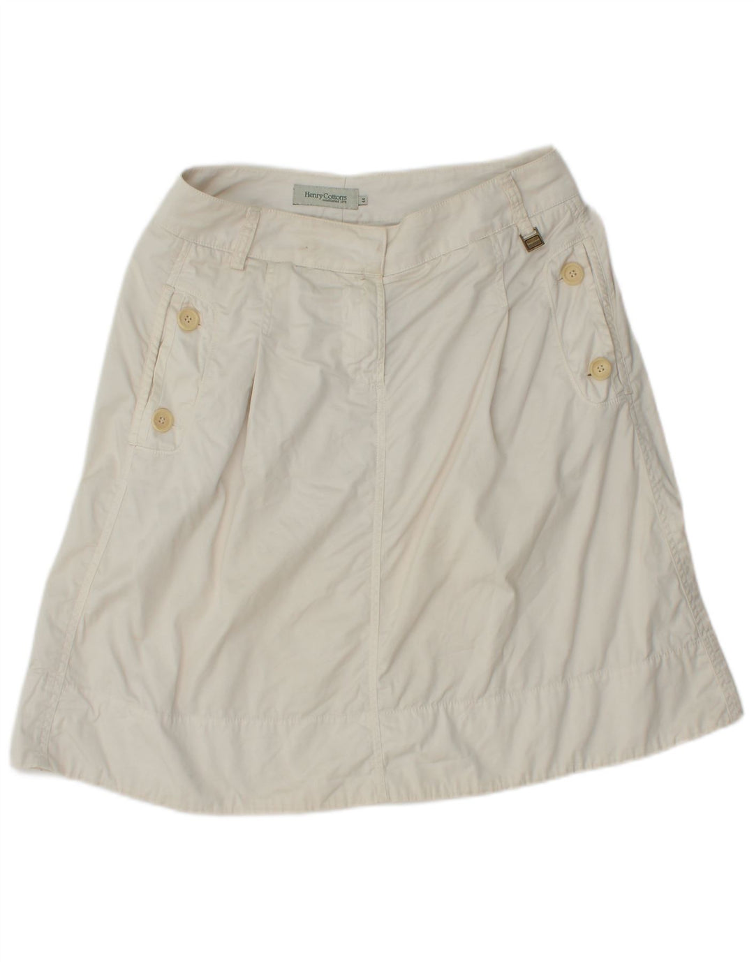 HENRY COTTONS Jupe trapèze pour femme IT 44 Medium W30 Coton blanc