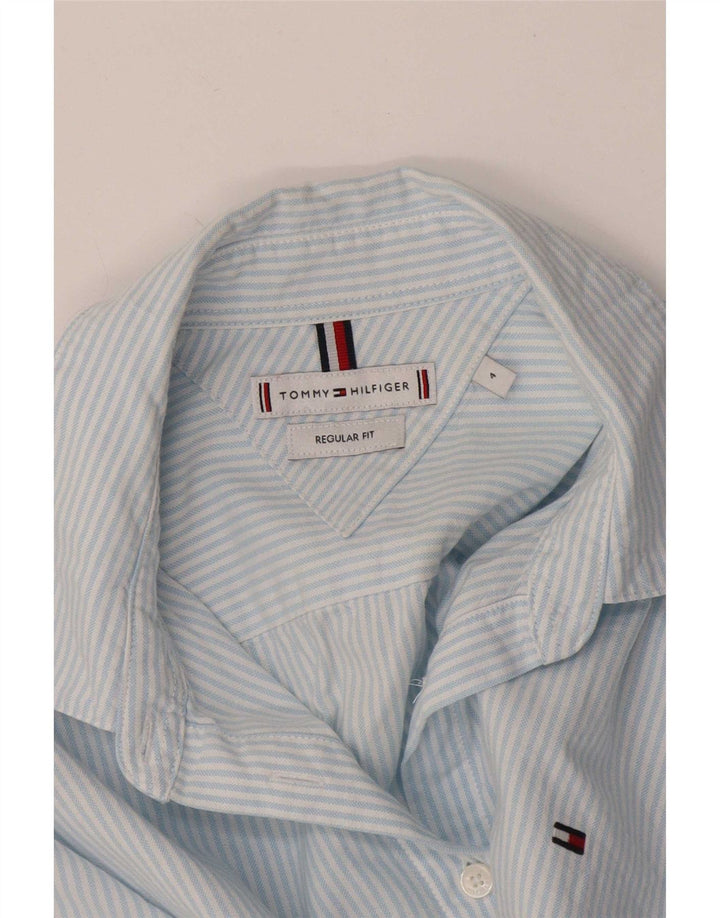 Tommy Hilfiger Chemise coupe régulière pour femme US 4 Petites rayures bleues