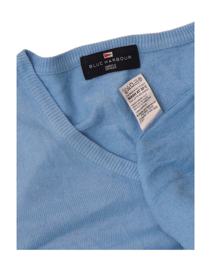 Marks & Spencer Pull à col en V Blue Harbour pour hommes, grand acrylique