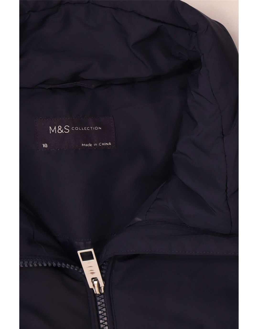 Marks & Spencer Veste matelassée pour femme UK 10 Small Bleu marine Polyester