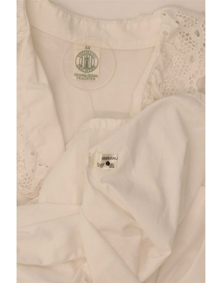 Tostmann Chemisier à volants sur le devant pour femme EU 44 XL Blanc Coton