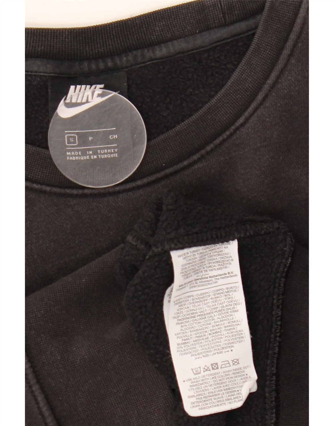 NIKE Sweat-shirt graphique surdimensionné pour femme UK 10 Petit coton noir