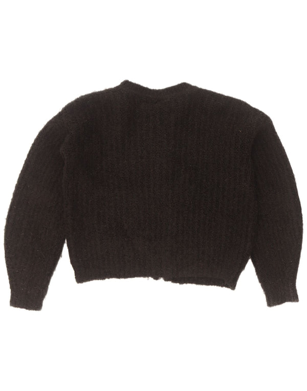 Topshop Cardigan surdimensionné à fermeture éclair pour femme UK 8 Petit Acrylique Noir
