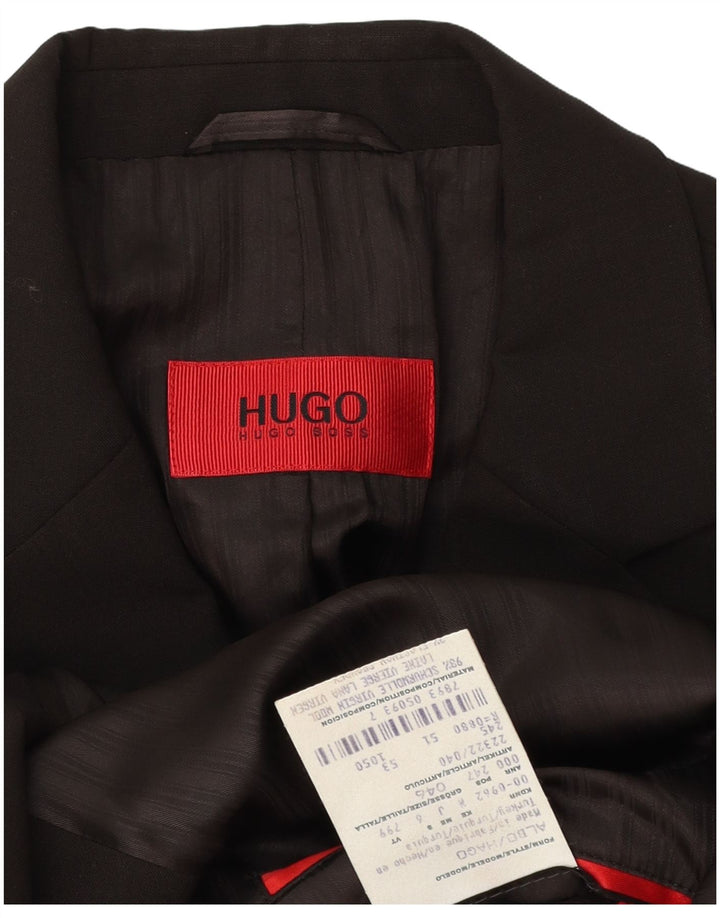Hugo Boss Veste blazer à 3 boutons pour homme IT 46 Petite laine vierge noire