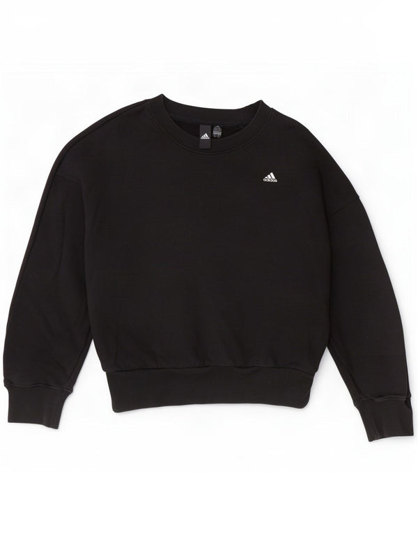 Adidas Sweat-shirt surdimensionné pour femme UK 8/10 Petit coton noir