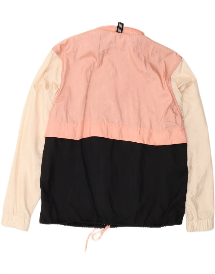 Adidas Veste de pluie surdimensionnée pour femme UK 6 XS Rose Colourblock Nylon