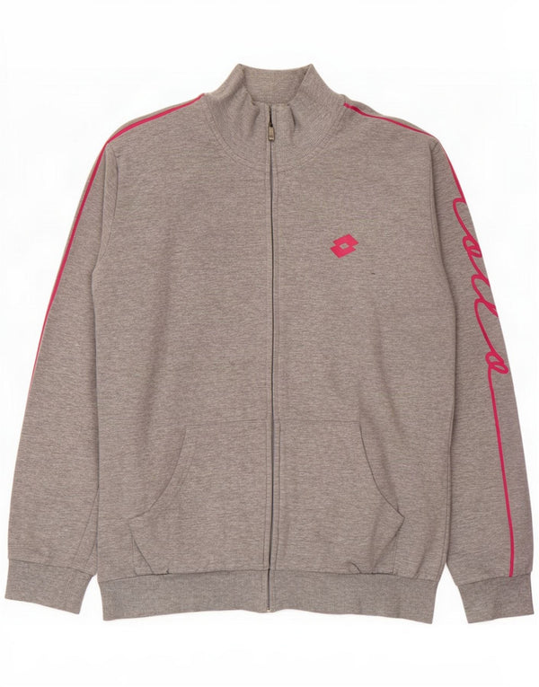 Lotto Veste de survêtement graphique pour femme UK 16 Large Gris Moucheté Coton