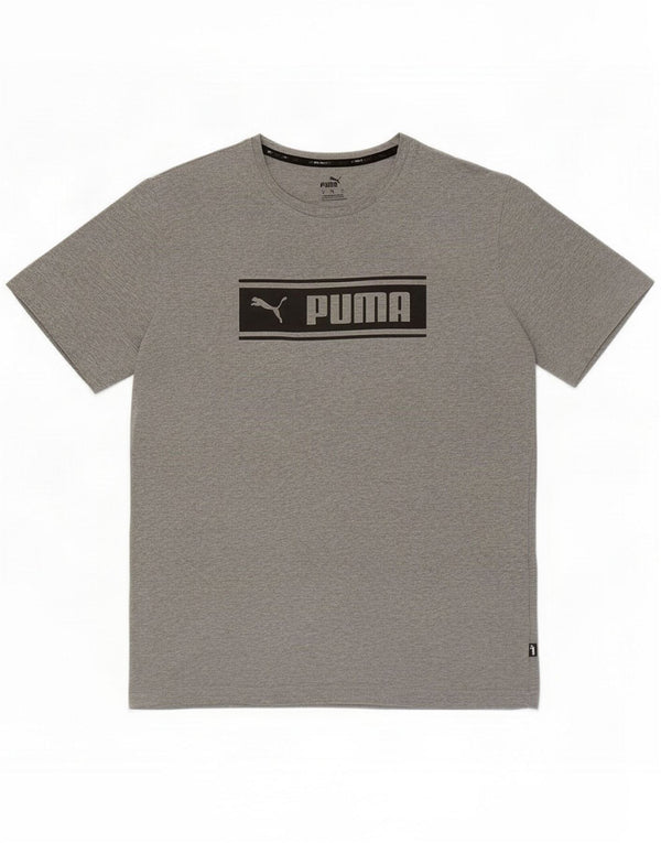Puma Mens Graphic T-Shirt Top Large Grey Cotton