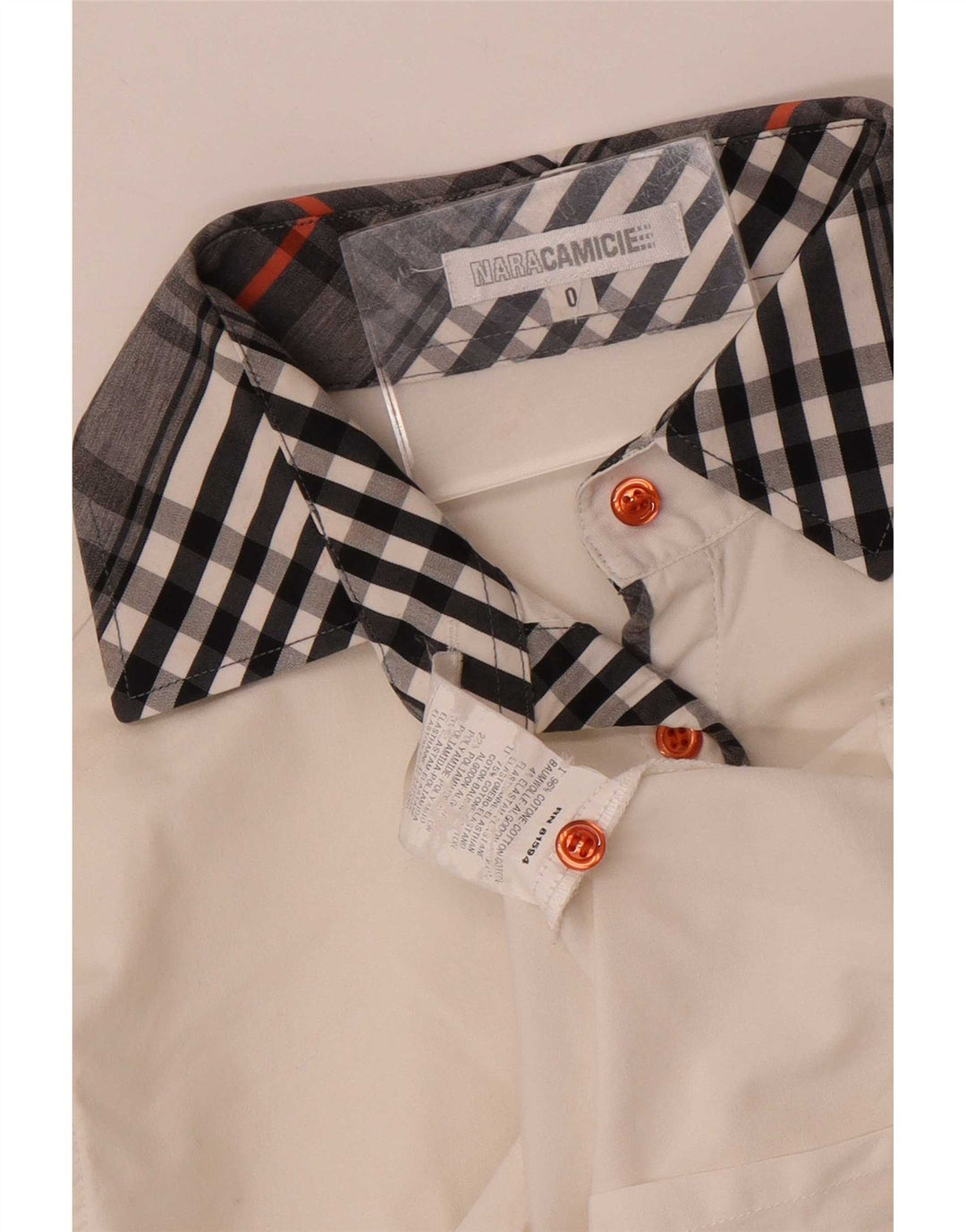 Naracamicie Chemise Femme US 0 XS Blanc Carreaux Coton