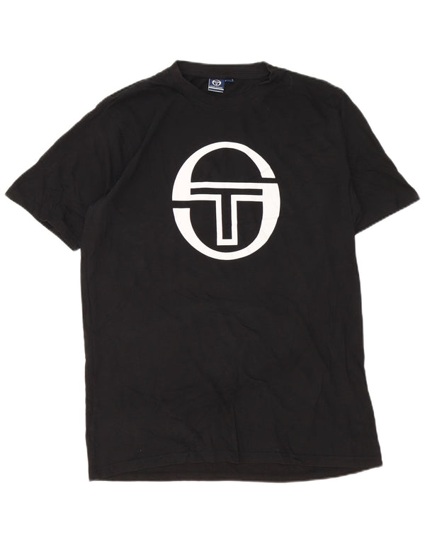 Sergio Tacchini T-Shirt Graphique Homme Top XL Noir Coton