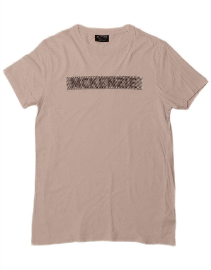 MCKENZIE T-Shirt Graphique Homme Blanc Moyen Coton