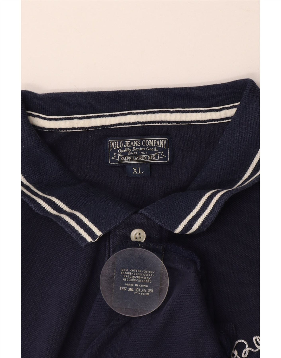 POLO RALPH LAUREN Polo Homme XL Bleu Marine Coton