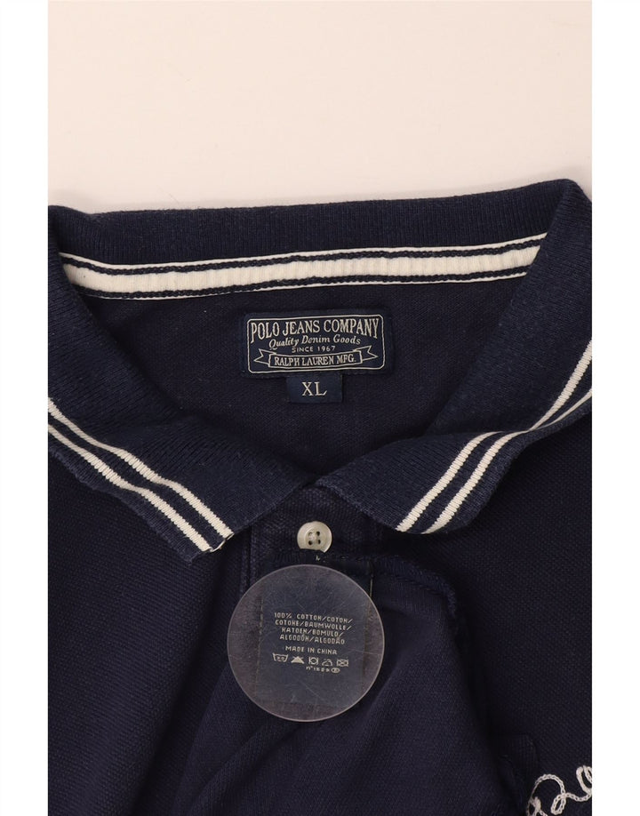 POLO RALPH LAUREN Polo Homme XL Bleu Marine Coton