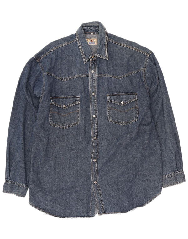 Chemise en jean homme vintage coton bleu marine moyen