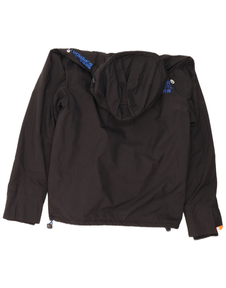 Superdry Veste coupe-vent à capuche graphique pour hommes UK 42 XL Noir Polyester