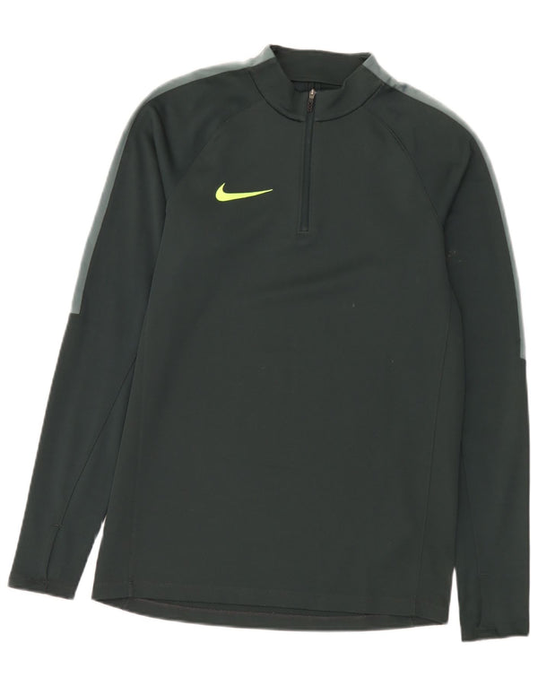 Nike Haut à col zippé à manches longues pour homme Petit vert Polyester