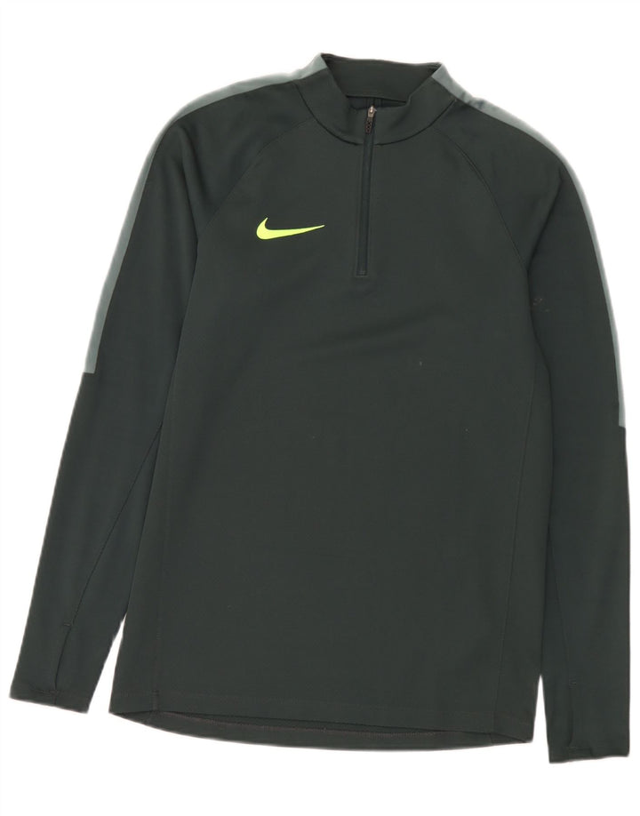 Nike Haut à col zippé à manches longues pour homme Petit vert Polyester