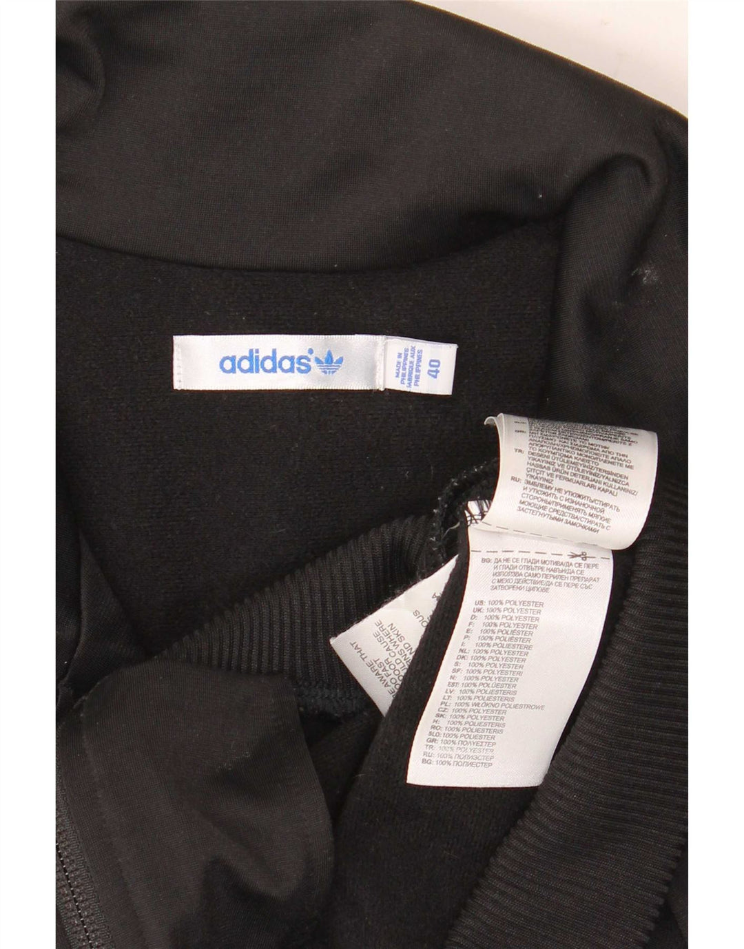 Adidas Femmes Graphique Survêtement Top Veste EU 40 Moyen Noir Polyester