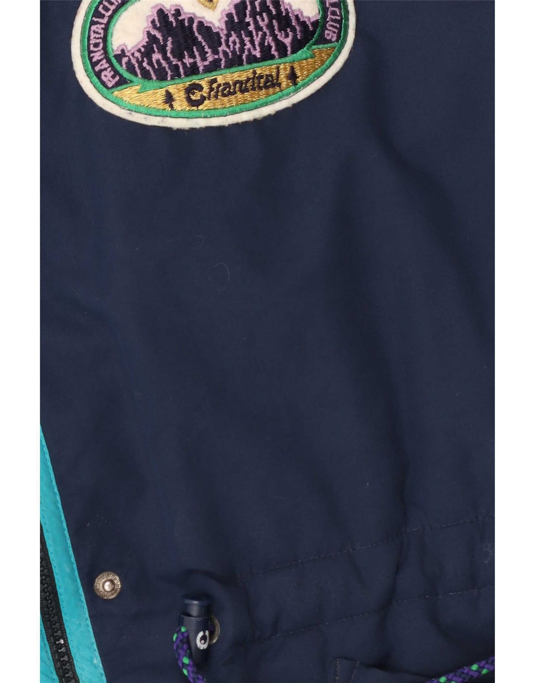 Veste coupe-vent vintage pour homme UK 42 XL Bleu Marine Colourblock Polyester