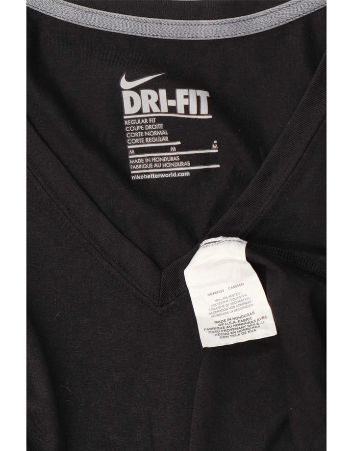 Nike T-shirt coupe classique pour femme UK 14 Noir moyen Polyester