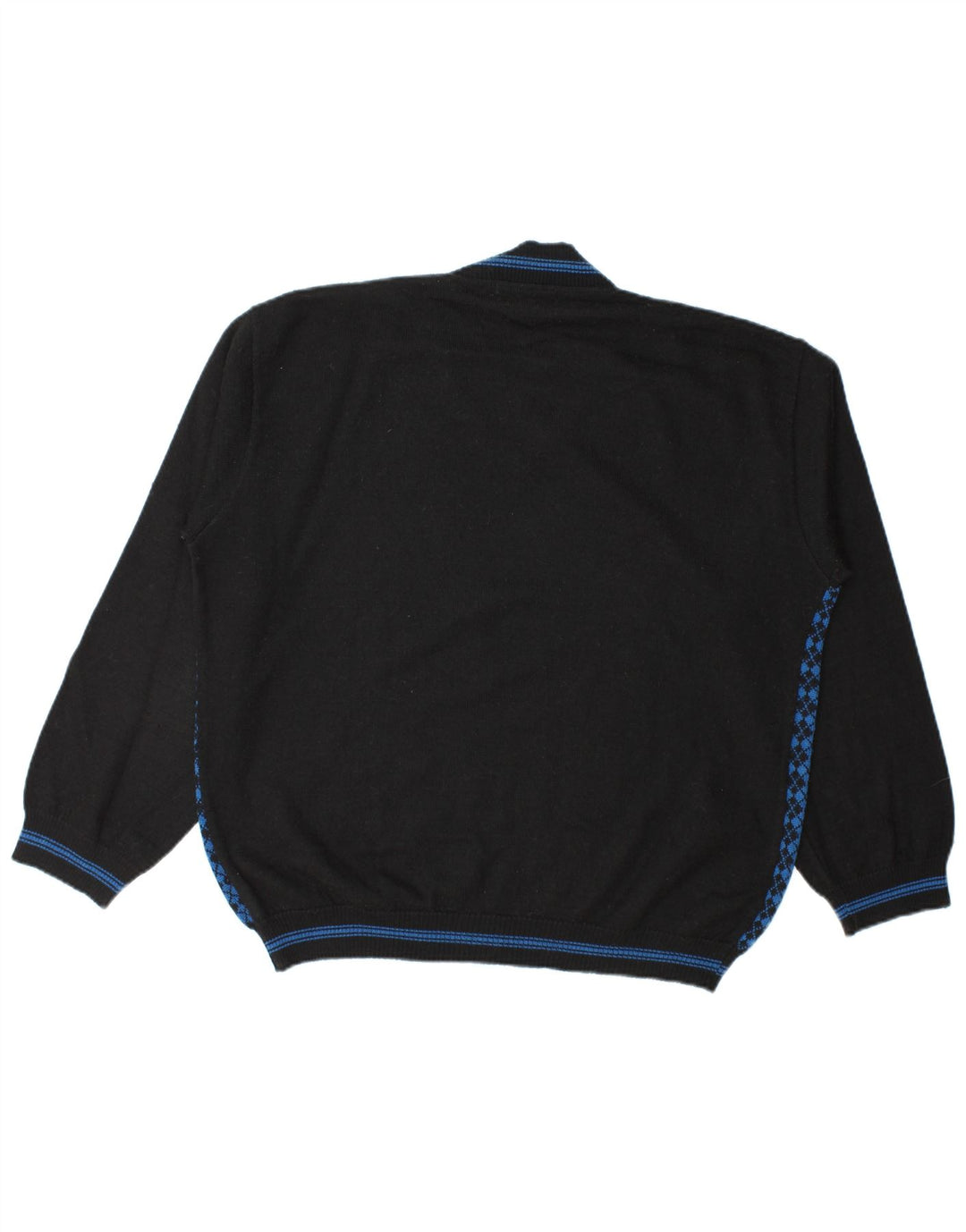 Islande Pull col V pour homme XL Bleu Argyle/Diamond Laine