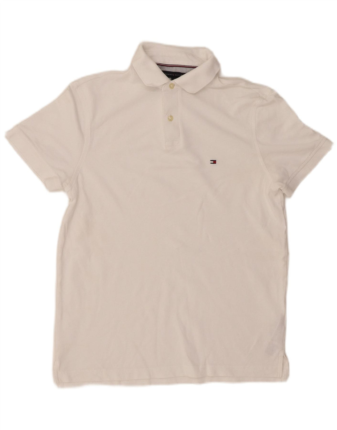 TOMMY HILFIGER Polo Regular Fit Homme Petit Blanc Coton