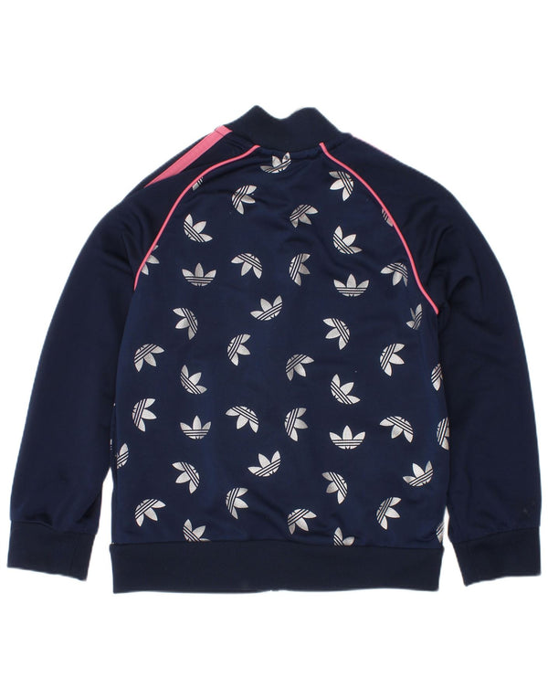 Adidas Veste de Survêtement Graphique Fille 6-7 Ans Bleu Marine Polyester
