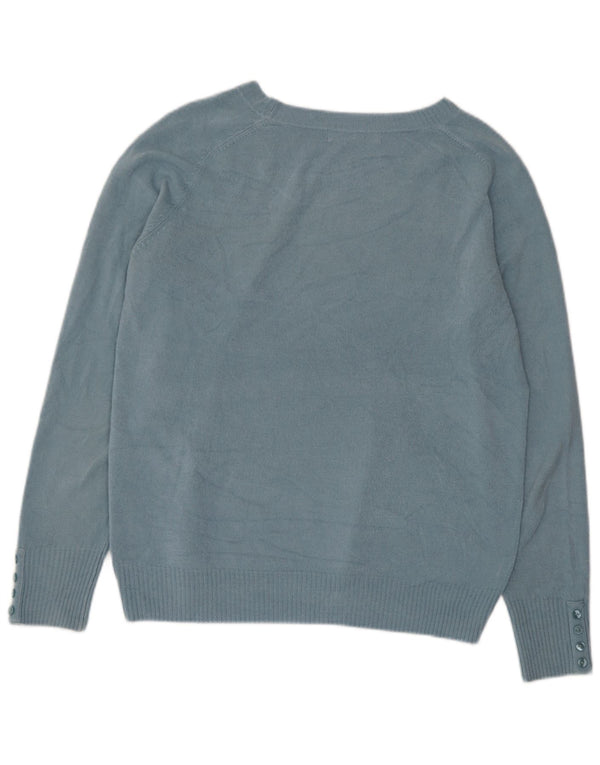 Marks & Spencer Pull col bateau pour femme UK 14 Bleu moyen Acrylique