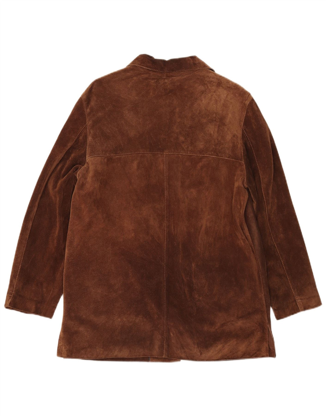 VINTAGE Veste blazer en daim à 5 boutons pour femme IT 42 Cuir marron moyen