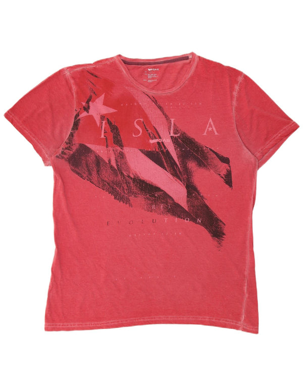 Gas T-Shirt Graphique Homme Grand Rouge