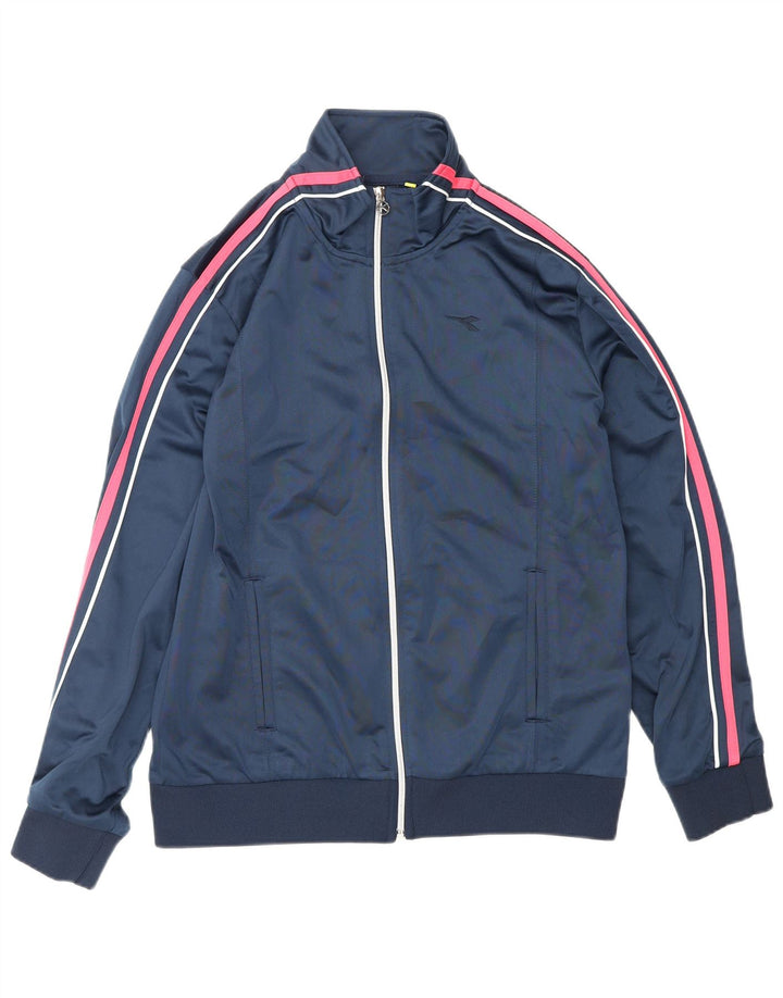 DIADORA Veste de survêtement pour femme UK 16 Large Bleu Marine Polyester