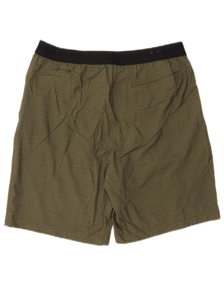 Columbia Short de Sport Homme Kaki Moyen Colorblock Polyester