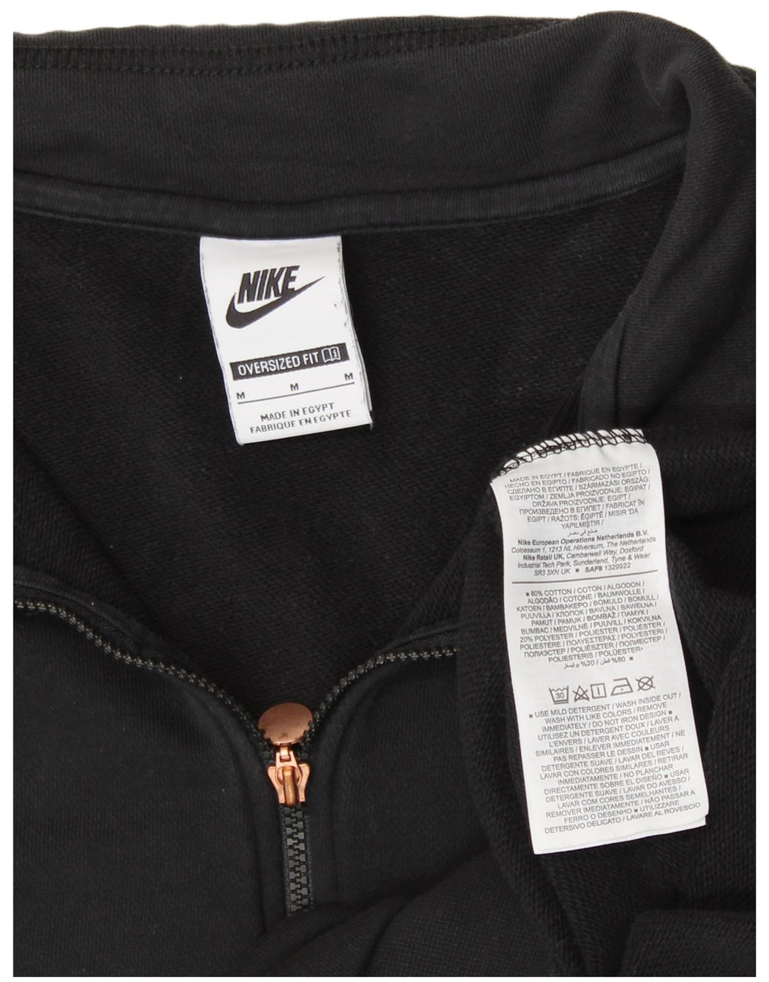 NIKE Sweat-shirt graphique surdimensionné pour femme UK 14 Noir moyen