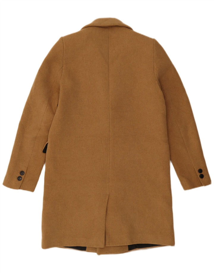 Zara Manteau croisé surdimensionné pour femme UK 10 Petit polyester beige