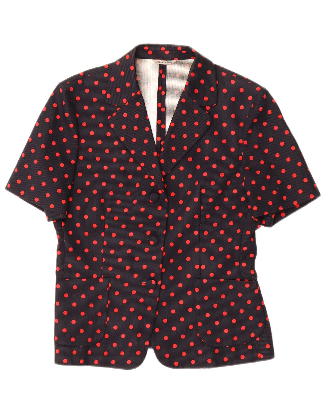 MELROSE Veste blazer à manches courtes pour femme IT 44 Noir moyen à pois