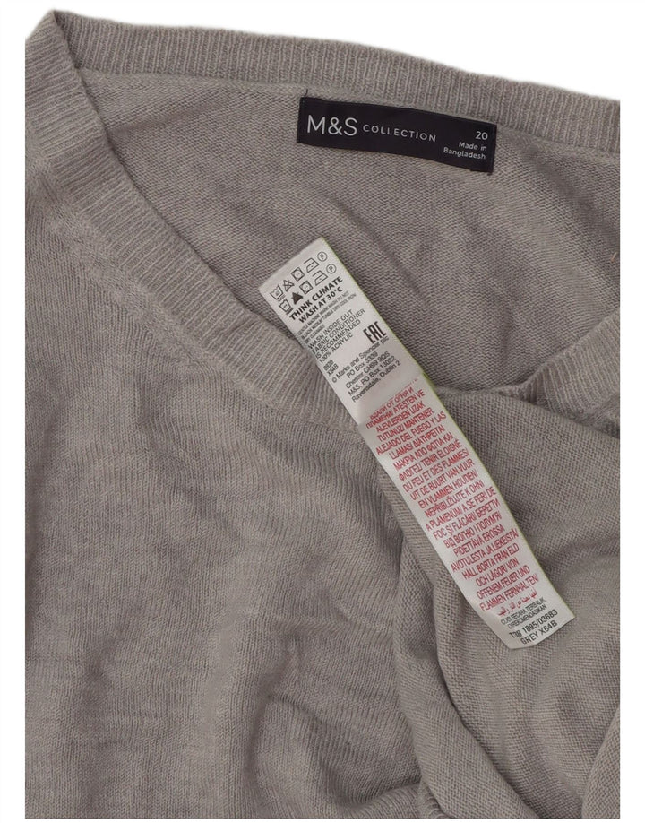 Marks & Spencer Pull col bateau pour femme UK 20 2XL Gris Acrylique